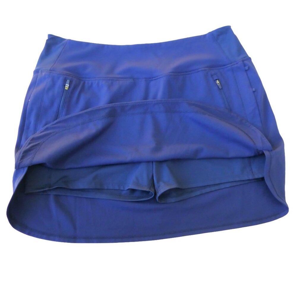 Athleta Navy Blue Skirt Fairway Golf Skort Shorts Zip Pockets Tennis Outdoor XL